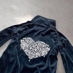 Central Park Black Velour Zip Up Jacket